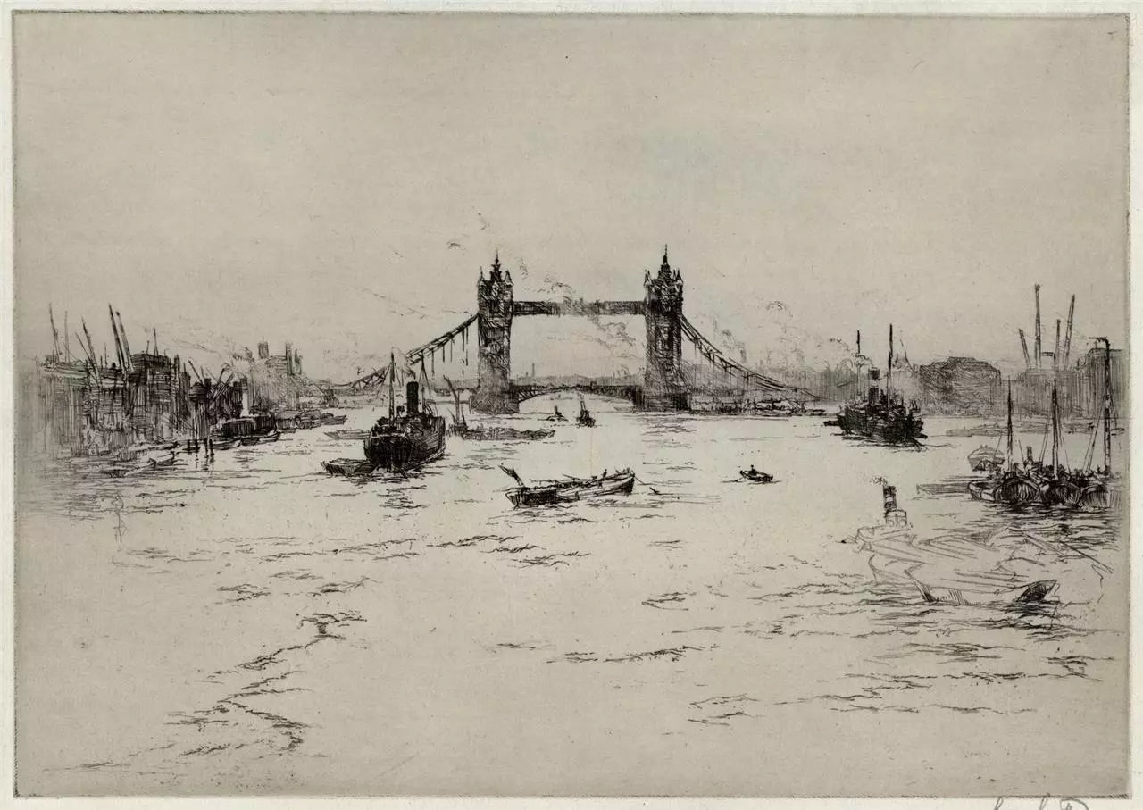 Sidney Mackenzie Litten (1887-1949) Pencil Signed Etching - Tower Bridge London
