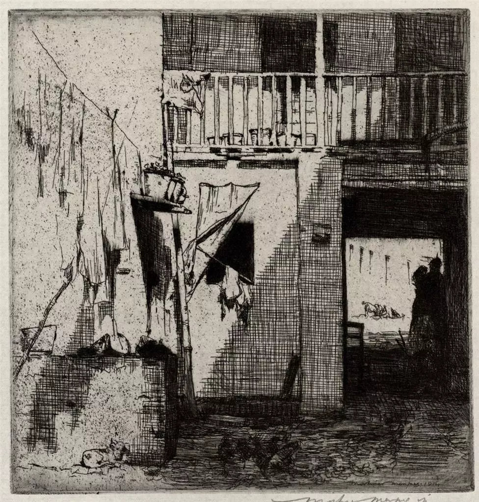 Mortimer Luddington Menpes - Signed Etching - Spanish Courtyard, 1914 - Spain