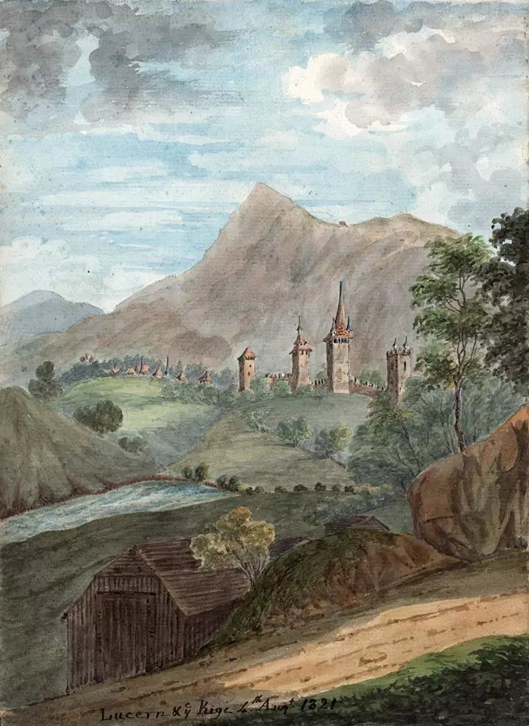Elizabeth Campbell (1783-1861) - Watercolour Painting - Lucerne and Rigi Switzerland 1821