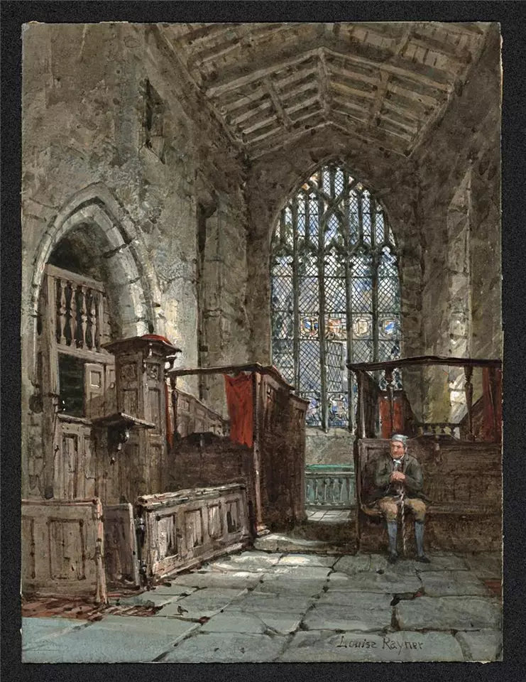 Louise Rayner (1832-1924) - Watercolour Painting - The Chapel, Haddon Hall