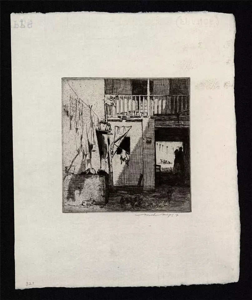 Mortimer Luddington Menpes - Signed Etching - Spanish Courtyard, 1914 - Spain