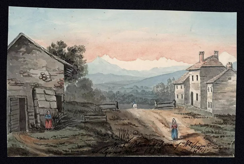 Elizabeth Campbell (1783-1861) - Watercolour Painting - Mont Blanc France - 1818