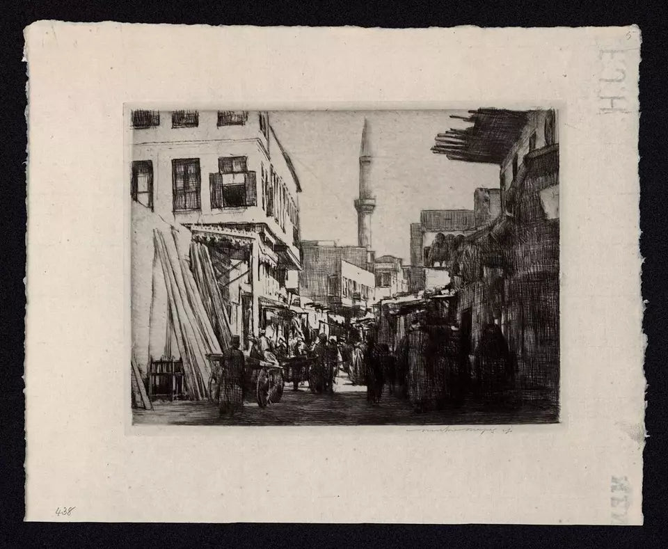Mortimer Luddington Menpes - Pencil Signed Etching - Street Scene Cairo Egypt