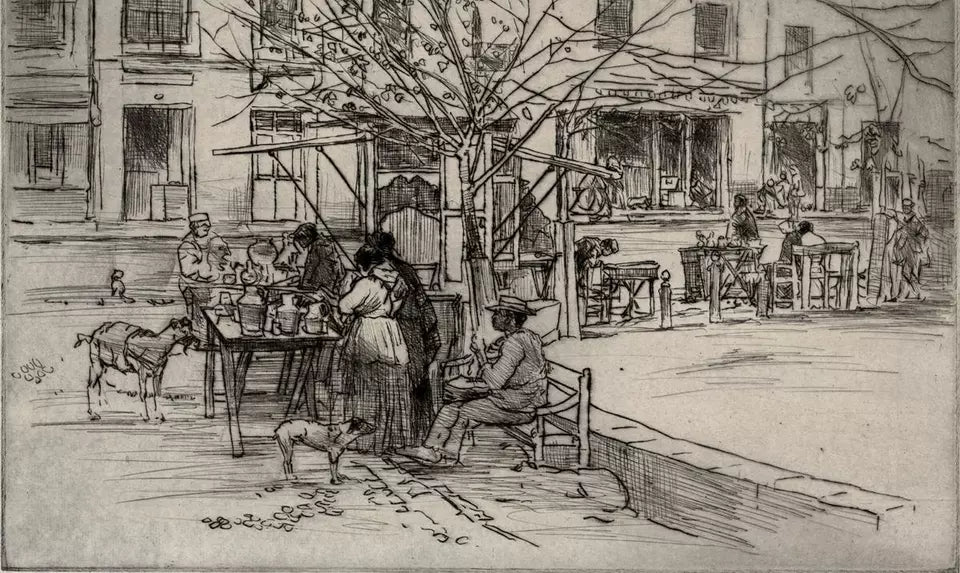 Mortimer Luddington Menpes (1855-1938) Signed Etching - Continental Street Scene