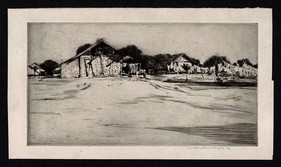 Mortimer Luddington Menpes - Signed Etching - Outside Mandalay, Burma, Myanmar