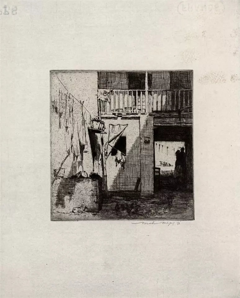 Mortimer Luddington Menpes - Signed Etching - Spanish Courtyard, 1914 - Spain