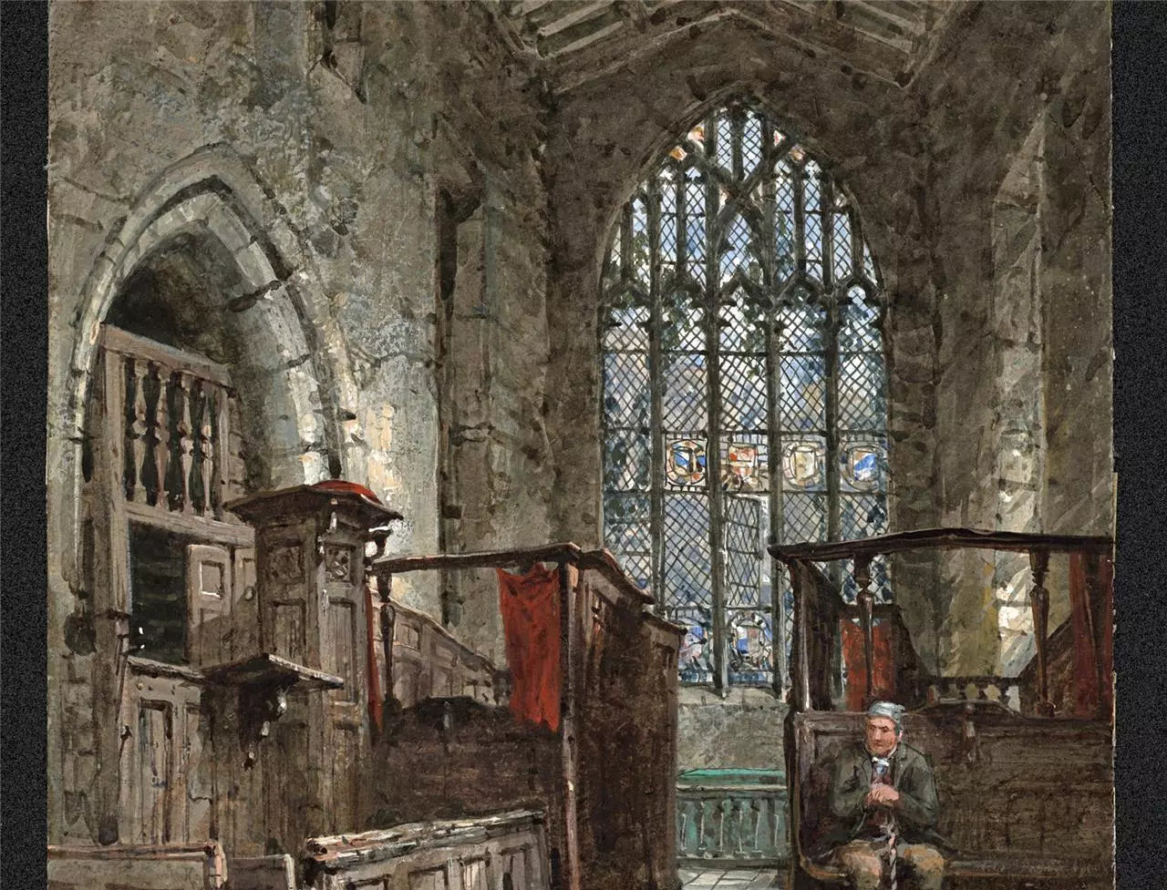 Louise Rayner (1832-1924) - Watercolour Painting - The Chapel, Haddon Hall