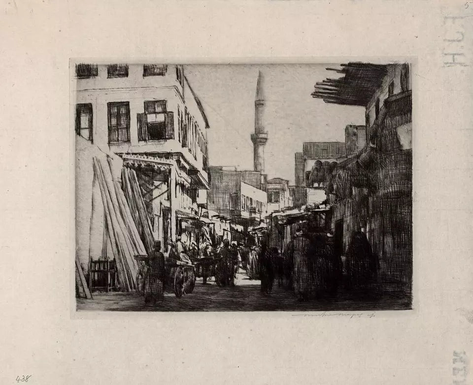 Mortimer Luddington Menpes - Pencil Signed Etching - Street Scene Cairo Egypt