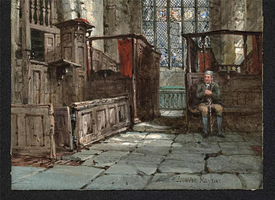 Louise Rayner (1832-1924) - Watercolour Painting - The Chapel, Haddon Hall
