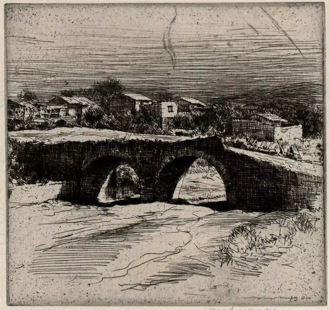 Mortimer Luddington Menpes (1855-1938) - Signed Etching - A Mexican Village 1914