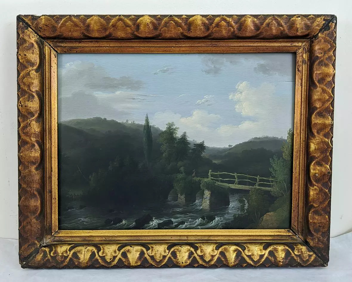 John Wallace Tucker (1808-1869) Oil Painting - Oakford Bridge River Exe 1834