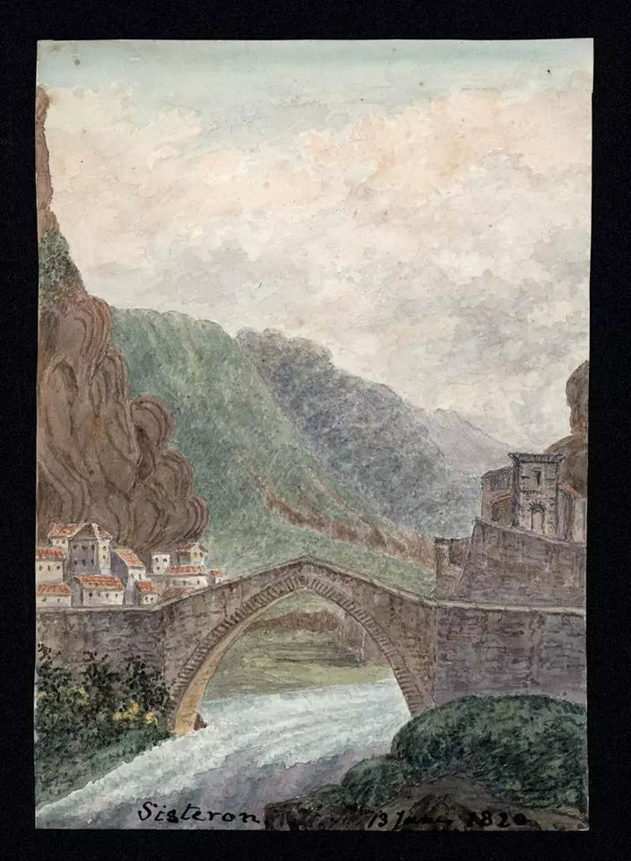 Elizabeth Campbell (1783-1861) - Watercolour Painting - Sisteron France 1820