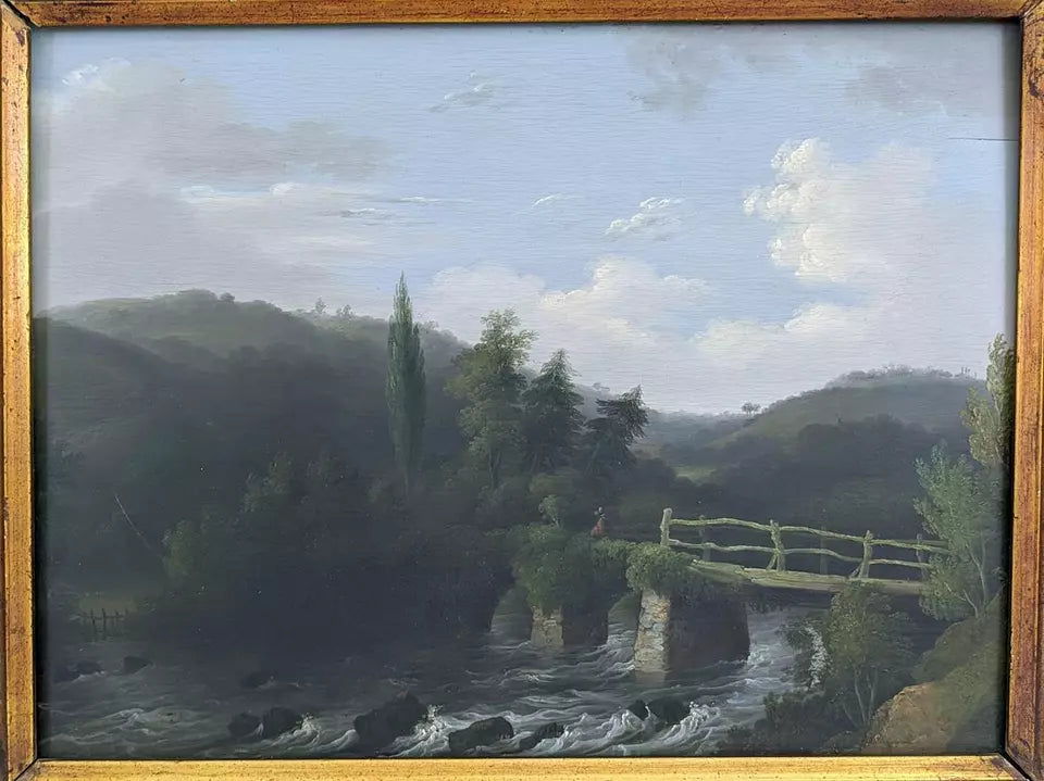 John Wallace Tucker (1808-1869) Oil Painting - Oakford Bridge River Exe 1834