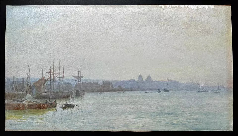Max Ludby (1858-1943) - Watercolour Painting - Greenwich Hospital London - 1890