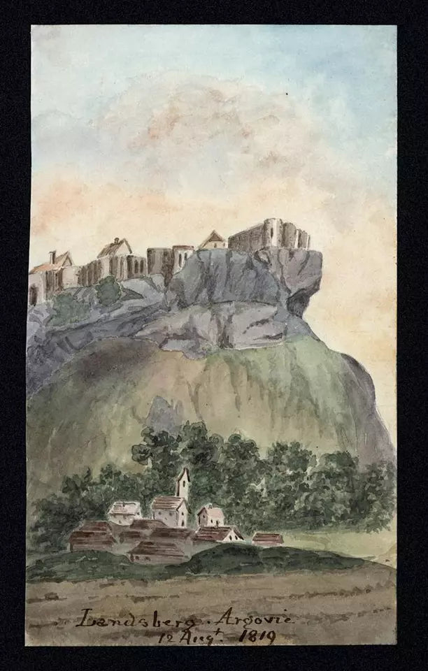 Elizabeth Campbell (1783-1861) Watercolour Painting - Lenzburg Aargau Switzerland 1819