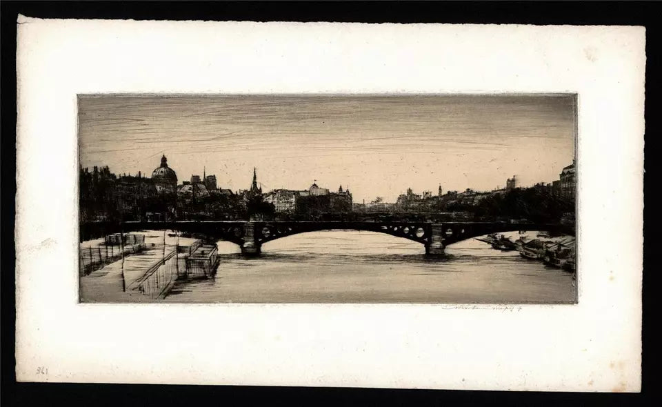 Mortimer Luddington Menpes (1855-1938) - Pencil Signed Etching - European City River Scene