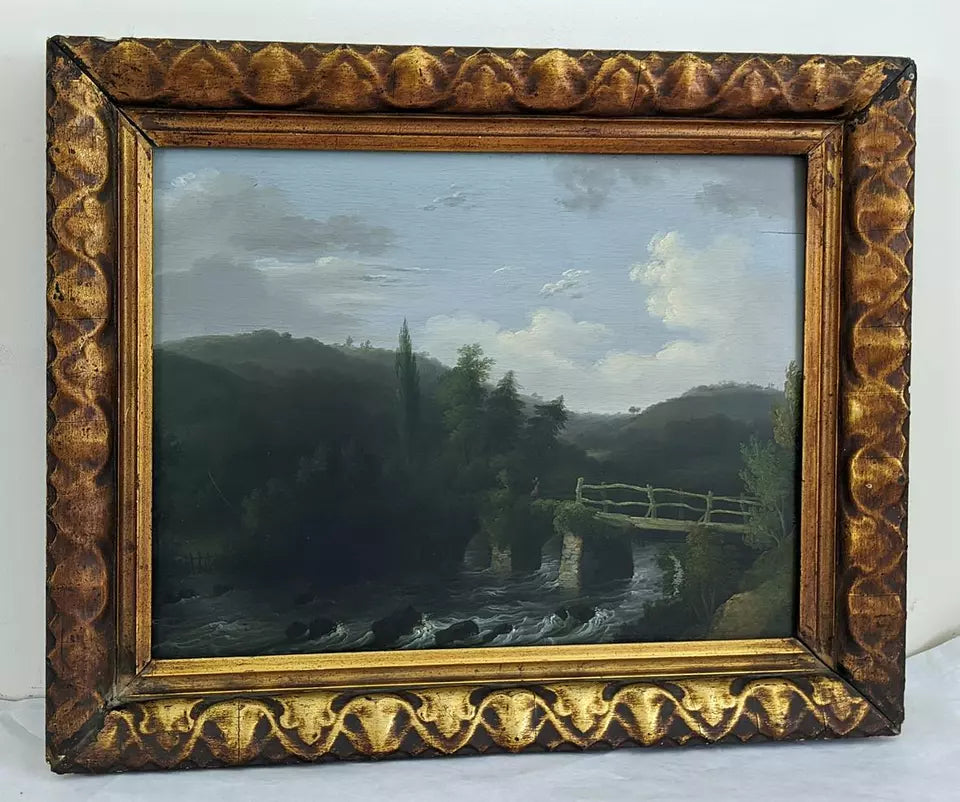 John Wallace Tucker (1808-1869) Oil Painting - Oakford Bridge River Exe 1834