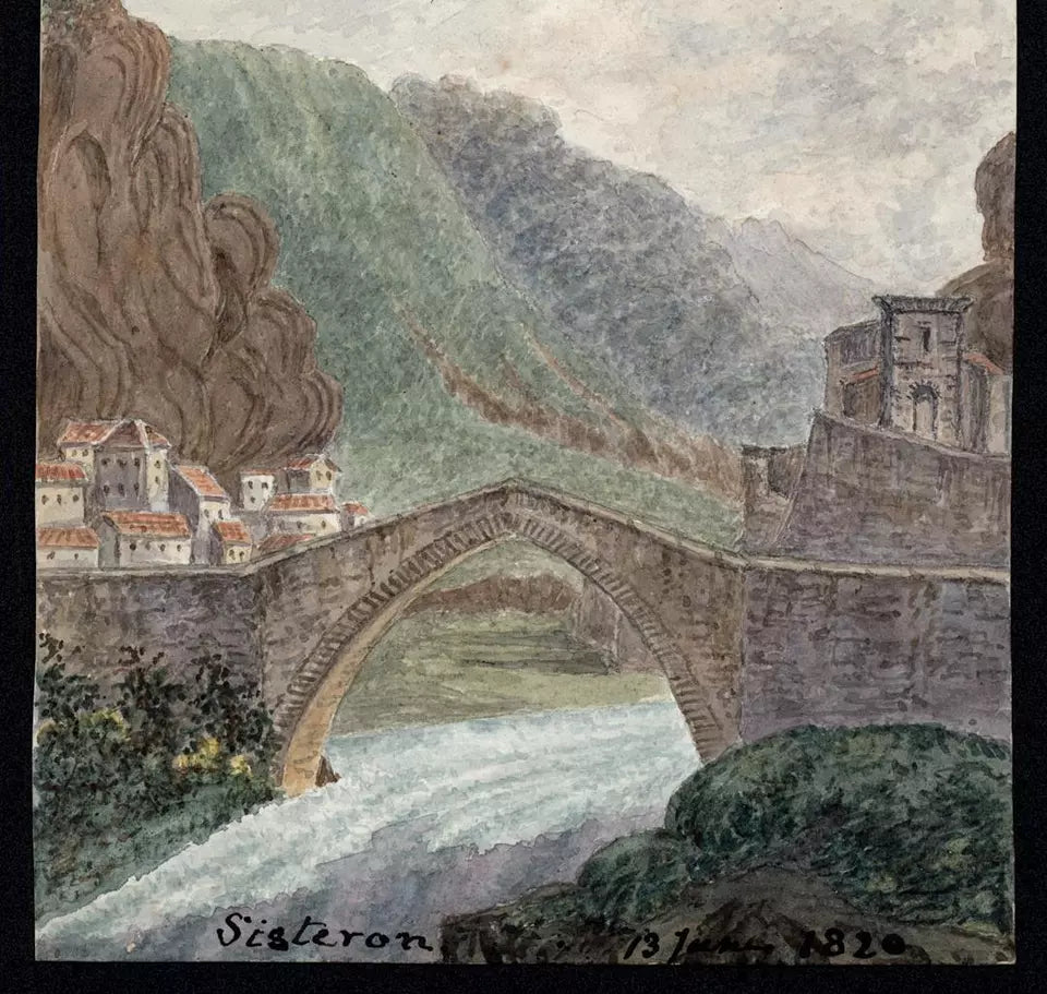 Elizabeth Campbell (1783-1861) - Watercolour Painting - Sisteron France 1820