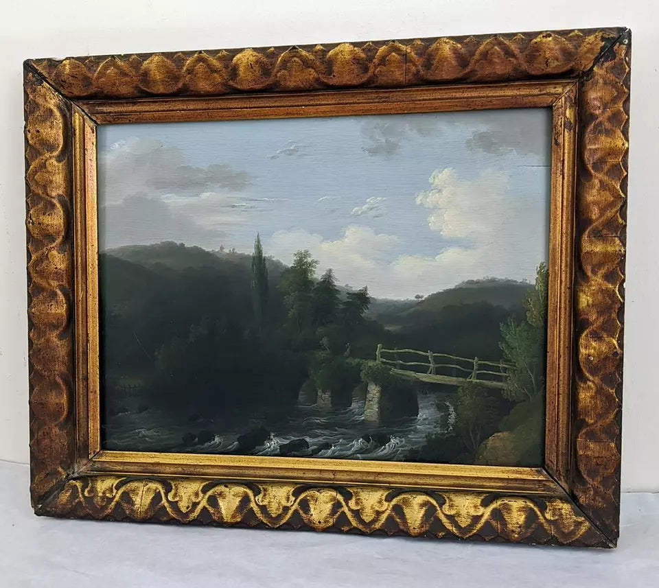 John Wallace Tucker (1808-1869) Oil Painting - Oakford Bridge River Exe 1834