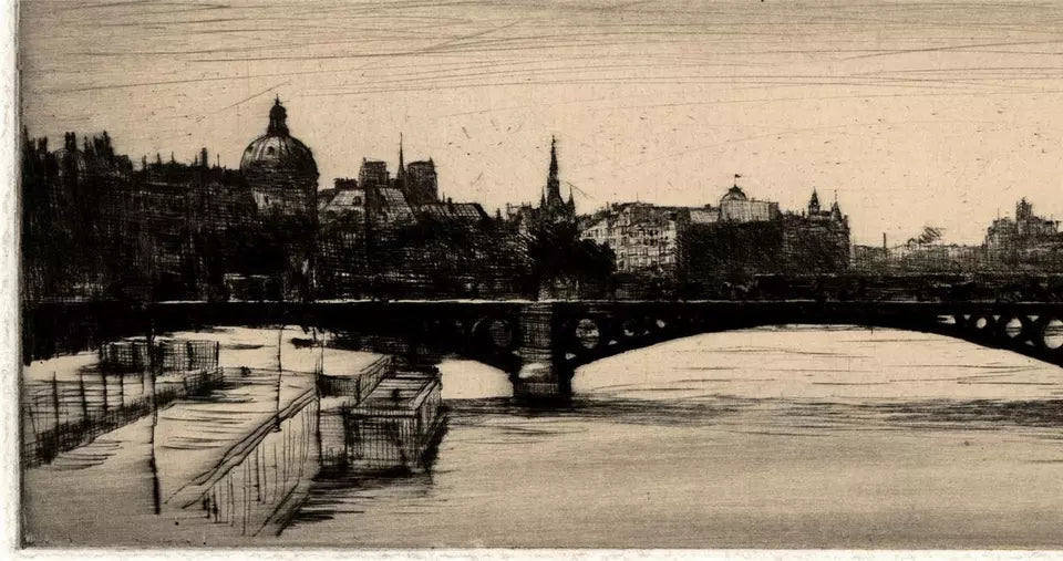 Mortimer Luddington Menpes (1855-1938) - Pencil Signed Etching - European City River Scene