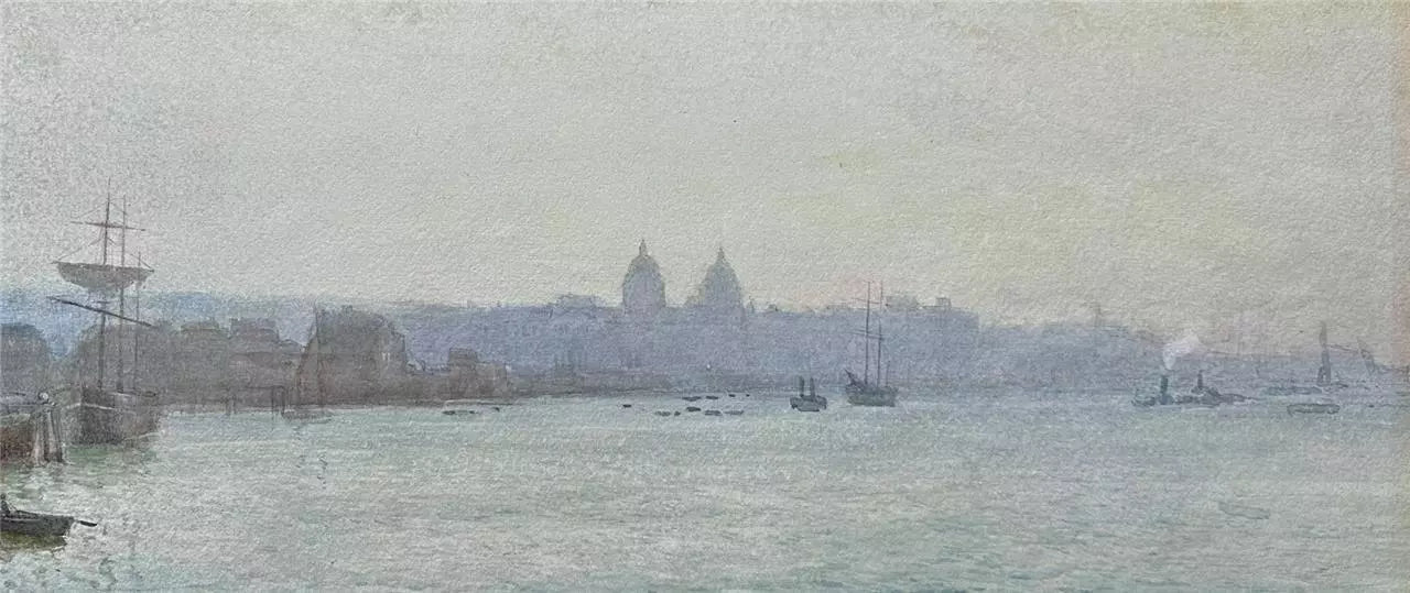 Max Ludby (1858-1943) - Watercolour Painting - Greenwich Hospital London - 1890