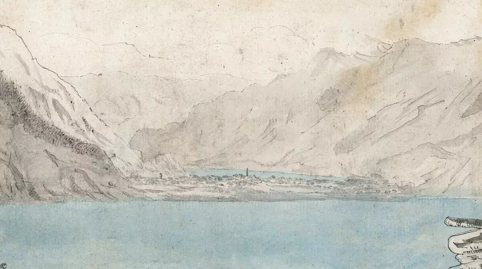 Elizabeth Campbell (1783-1861) - Watercolour Painting - Lake Brienz Interlaken Lake Thun Switzerland