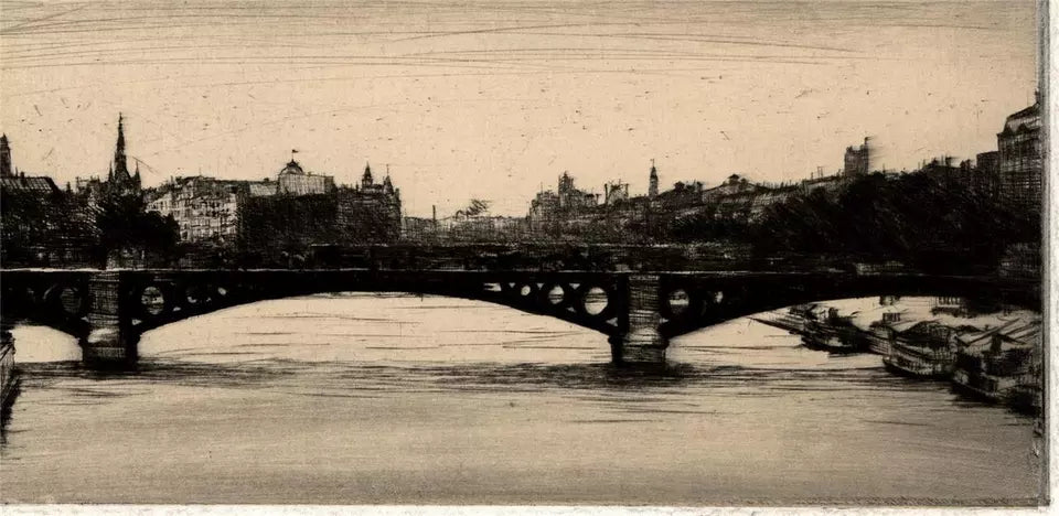 Mortimer Luddington Menpes (1855-1938) - Pencil Signed Etching - European City River Scene