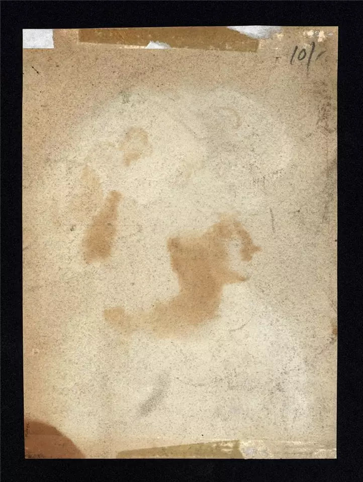 Portrait Of A Lady Wearing A Hat - Small Watercolour Painting - 19th Century
