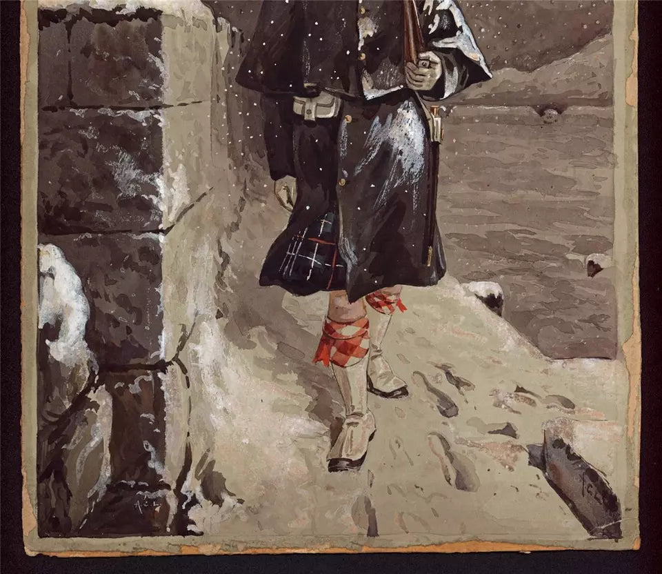 Alfred Crowdy Lovett - Watercolour Painting - Scotland - Seaforth Highlander?