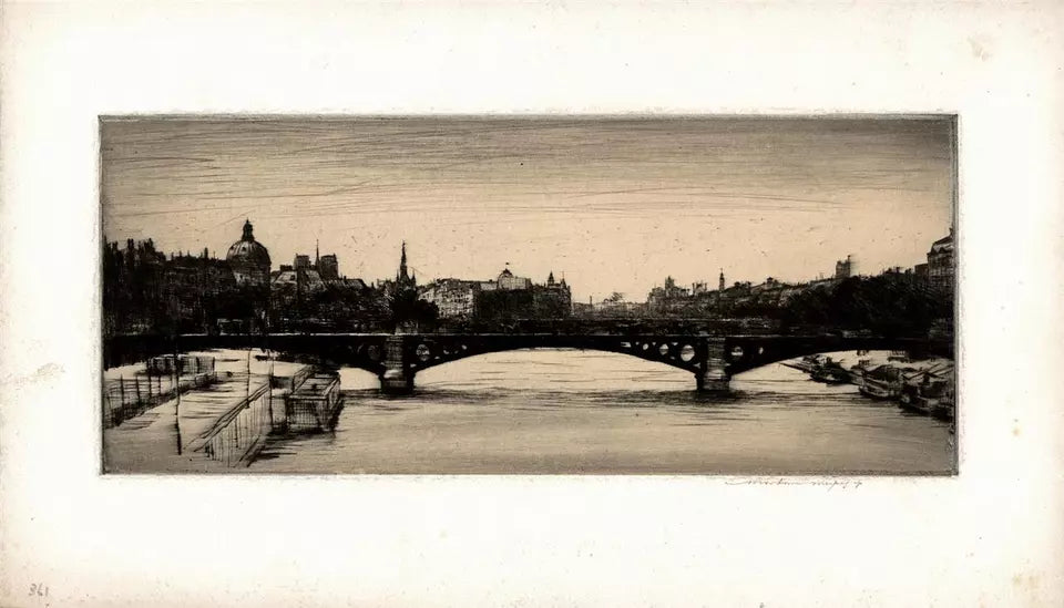Mortimer Luddington Menpes (1855-1938) - Pencil Signed Etching - European City River Scene