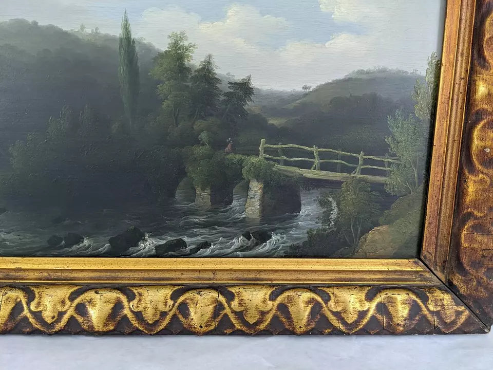 John Wallace Tucker (1808-1869) Oil Painting - Oakford Bridge River Exe 1834