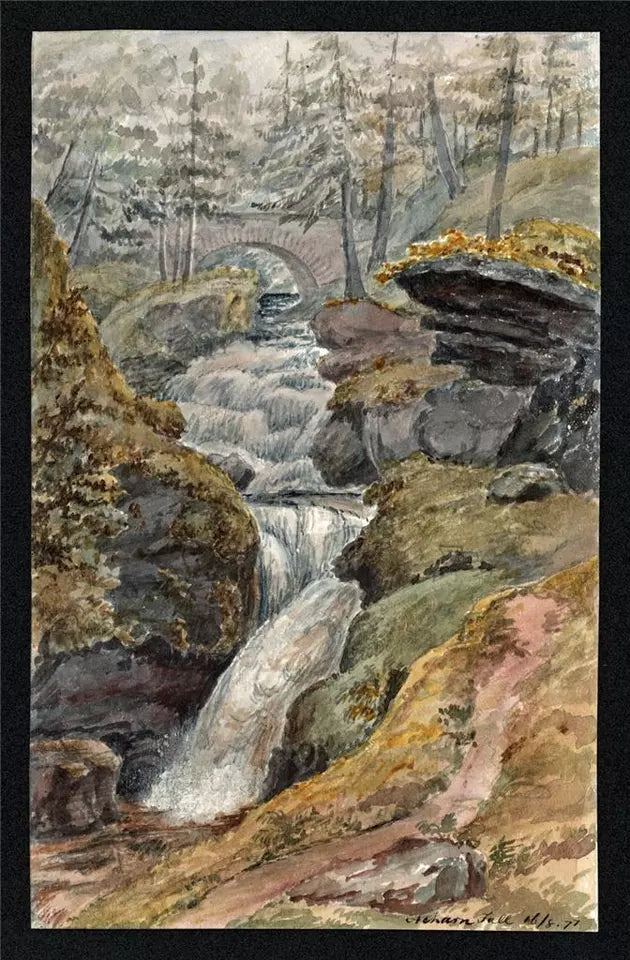 Falls Of Acharn Kenmore Scotland 1877 - Watercolour Painting - Algerina Peckover (1841-1927)