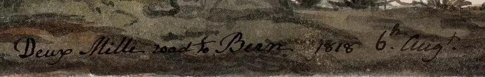 Elizabeth Campbell (1783-1861) Watercolour Painting 1818 Deux Mille road to Bern Switzerland