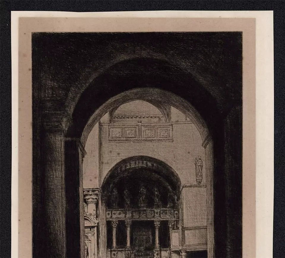 Mortimer Luddington Menpes - Signed Etching - Saint Mark's Venice Interior Italy