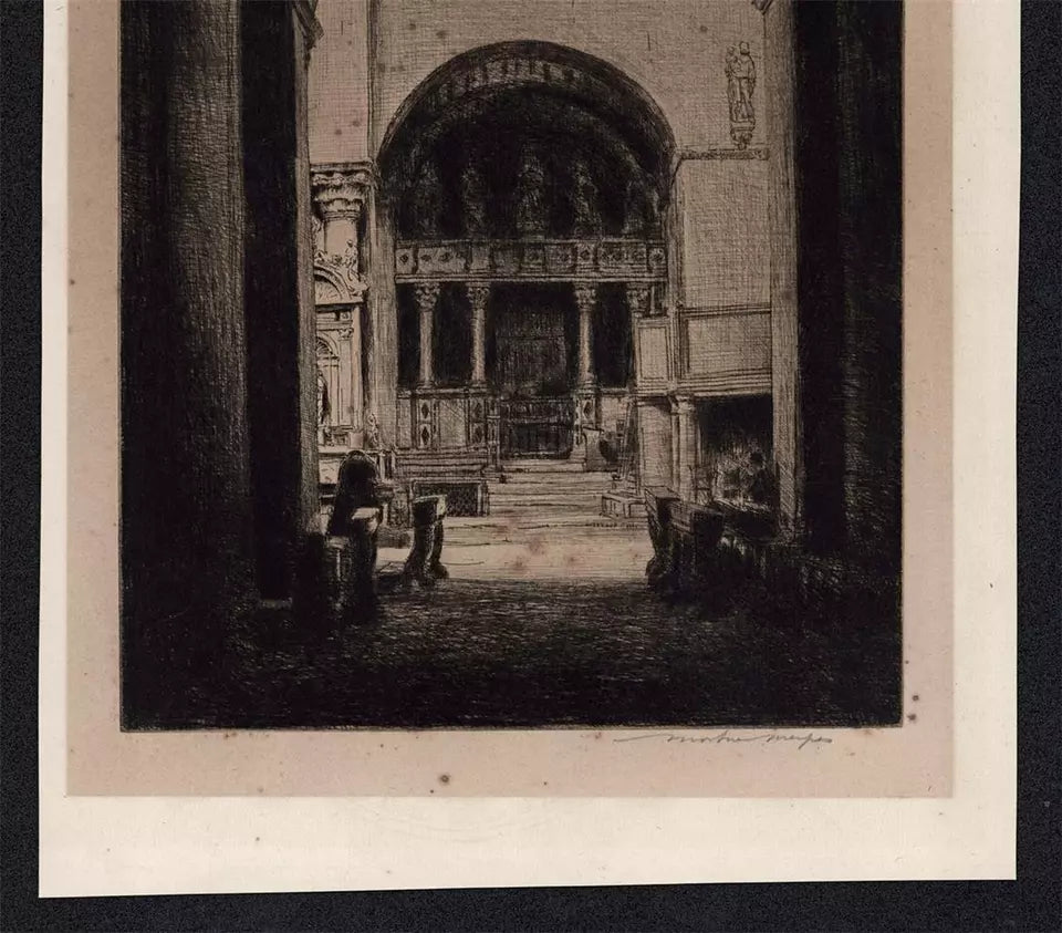 Mortimer Luddington Menpes - Signed Etching - Saint Mark's Venice Interior Italy