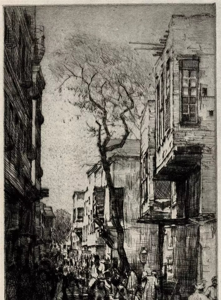 Mortimer Luddington Menpes (1855-1938) - Signed Etching - Figures & Donkey Street Scene