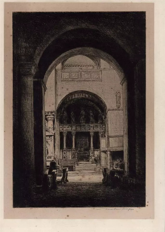 Mortimer Luddington Menpes - Signed Etching - Saint Mark's Venice Interior Italy