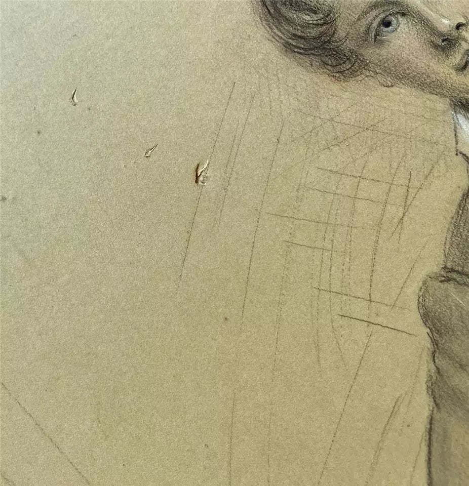 Portrait George Lukis Lang (1837-1898) First Class Cricketer - Antique Drawing