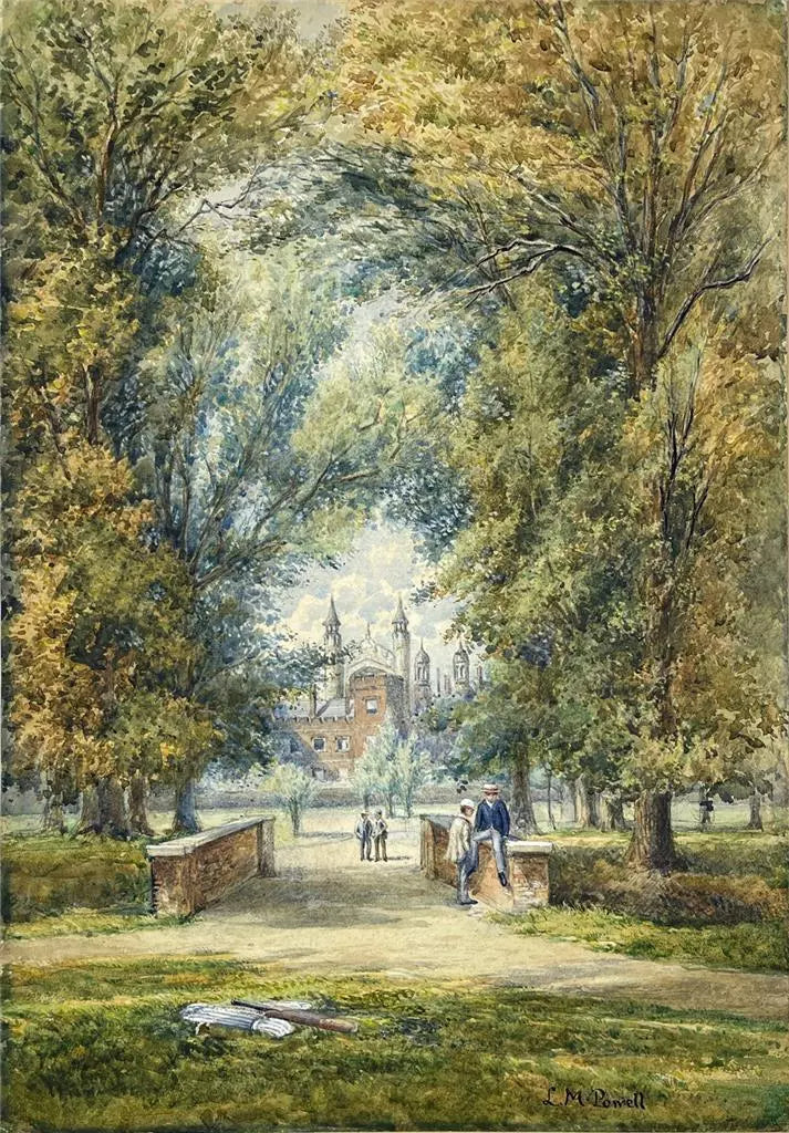 Leonard Marlborough Powell - Watercolour Painting - Eton College Cricketers