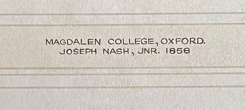 Joseph Nash - Watercolour Painting - Magdalen College Oxford 1858 - 19th Century
