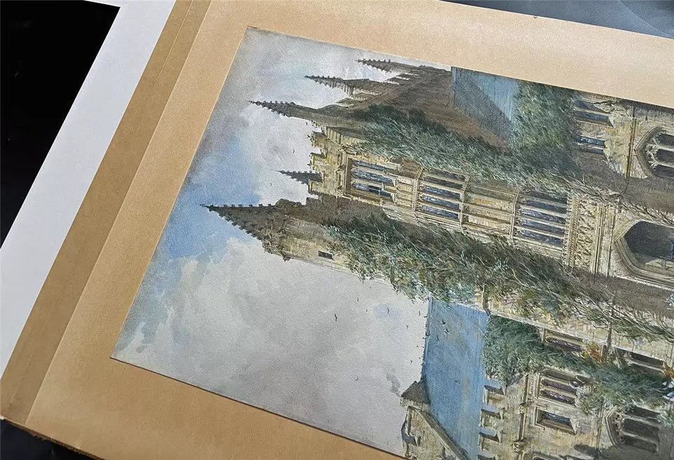 Joseph Nash - Watercolour Painting - Magdalen College Oxford 1858 - 19th Century