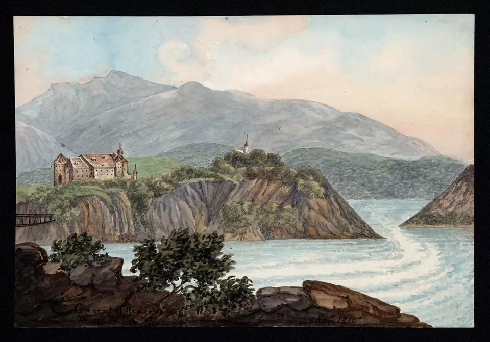 Elizabeth Campbell (1783-1861) Watercolour Painting - Hinterrhein, Grisons, Switzerland 1819
