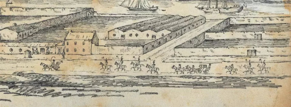 Cork Harbour From Sydney Place Ireland c1823 Pencil Drawing Early 19th Century