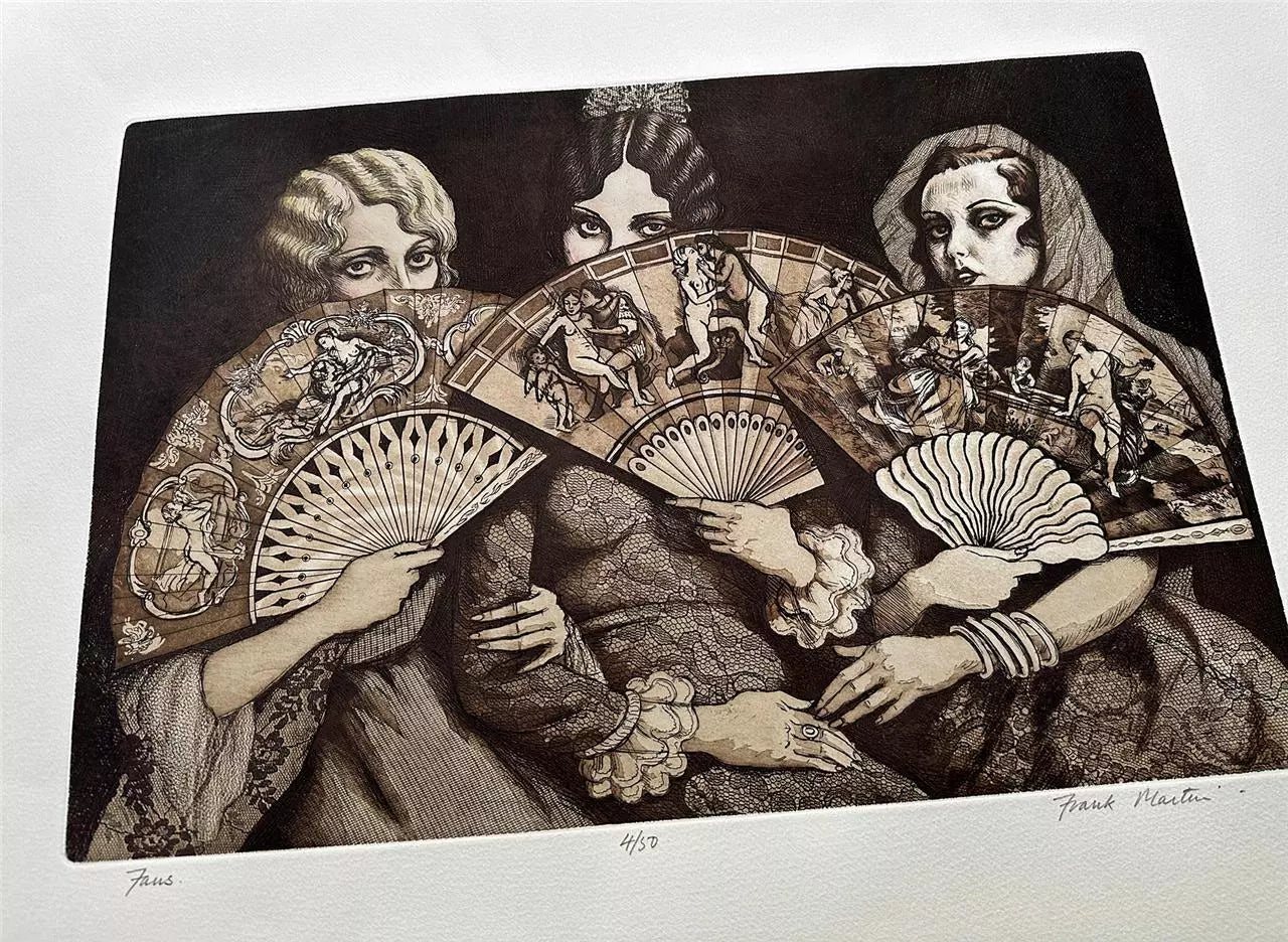 Frank Vernon Martin (1921-2005) - Signed Etching - Fans - 4/50