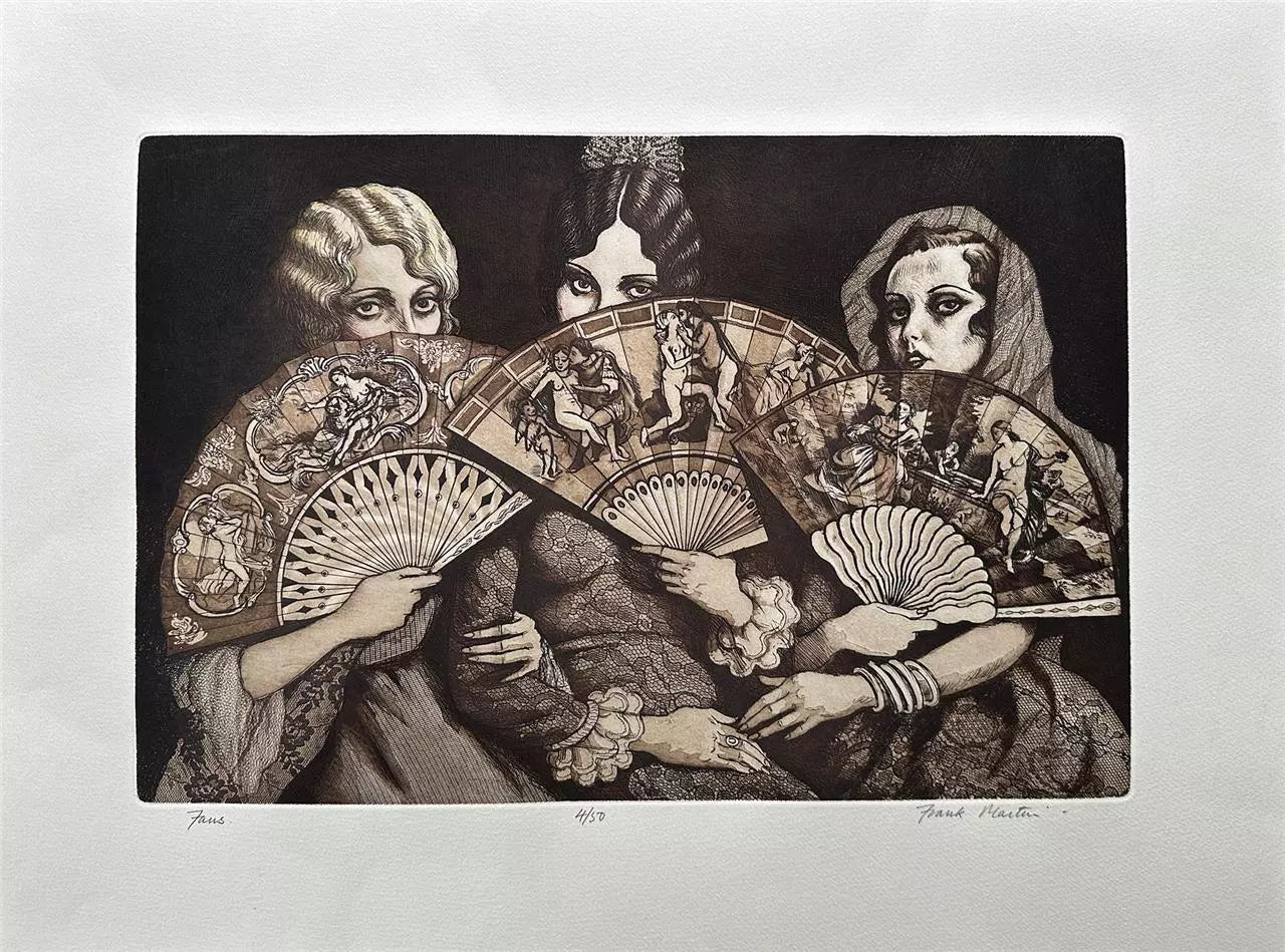 Frank Vernon Martin (1921-2005) - Signed Etching - Fans - 4/50