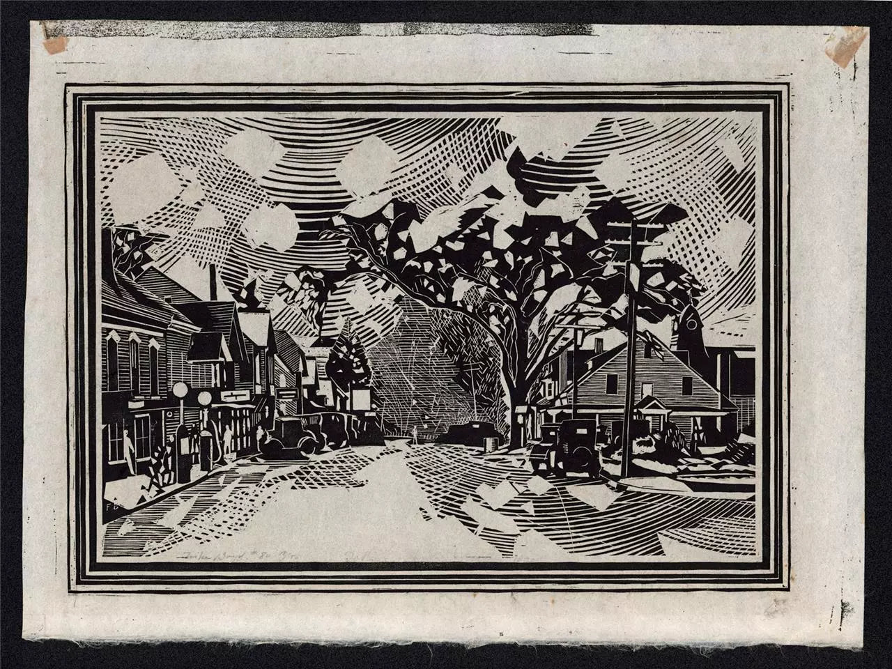 Fiske Boyd (1895-1975) Pencil Signed Woodcut Washingtonville New York USA 1930