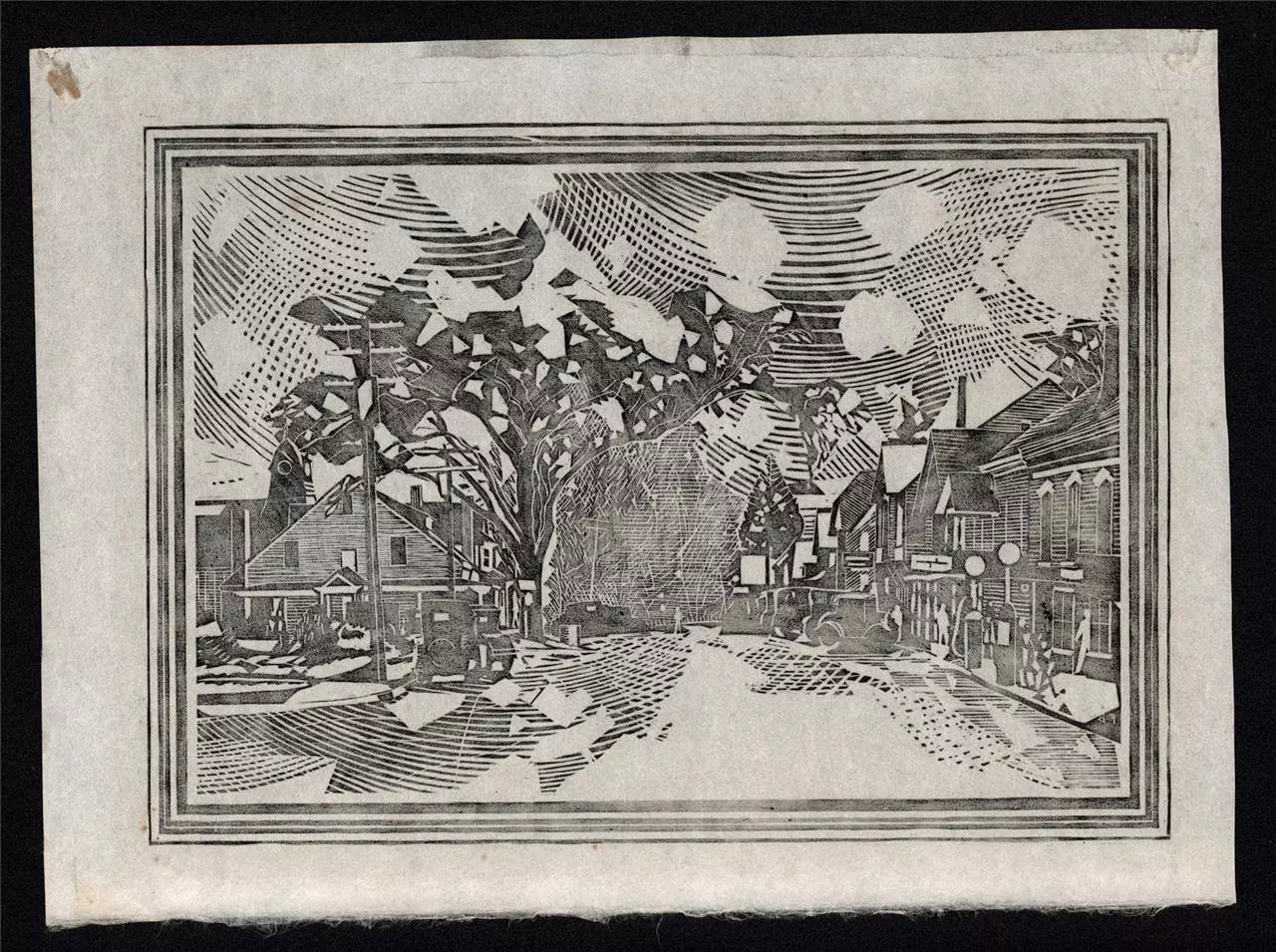 Fiske Boyd (1895-1975) Pencil Signed Woodcut Washingtonville New York USA 1930