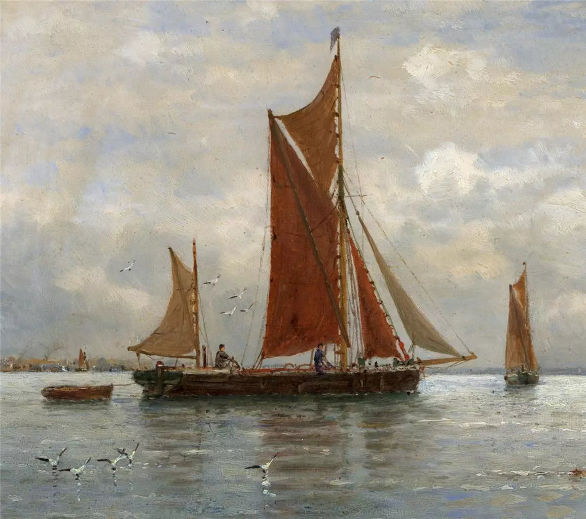 George Stanfield Walters (1838-1924) Oil Painting - On Southampton Water