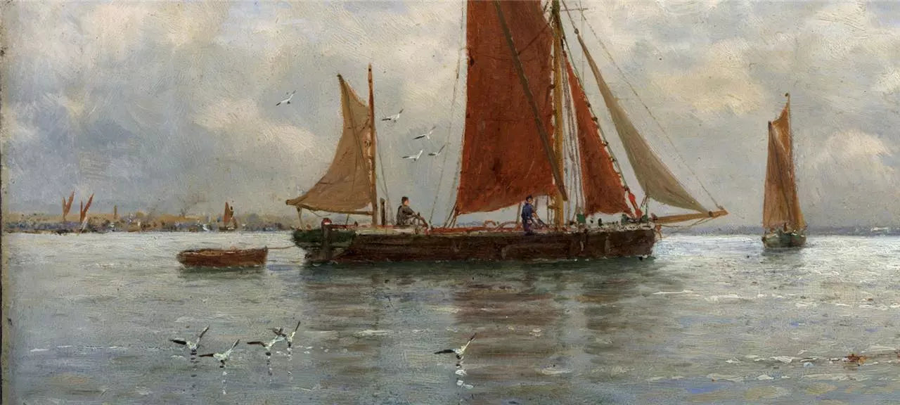 George Stanfield Walters (1838-1924) Oil Painting - On Southampton Water