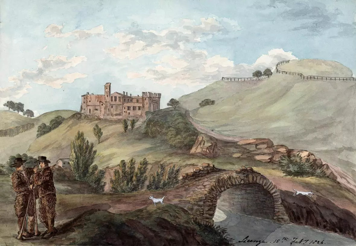 Elizabeth Campbell (1783-1861) Watercolour Painting - Licenza Italy 1826